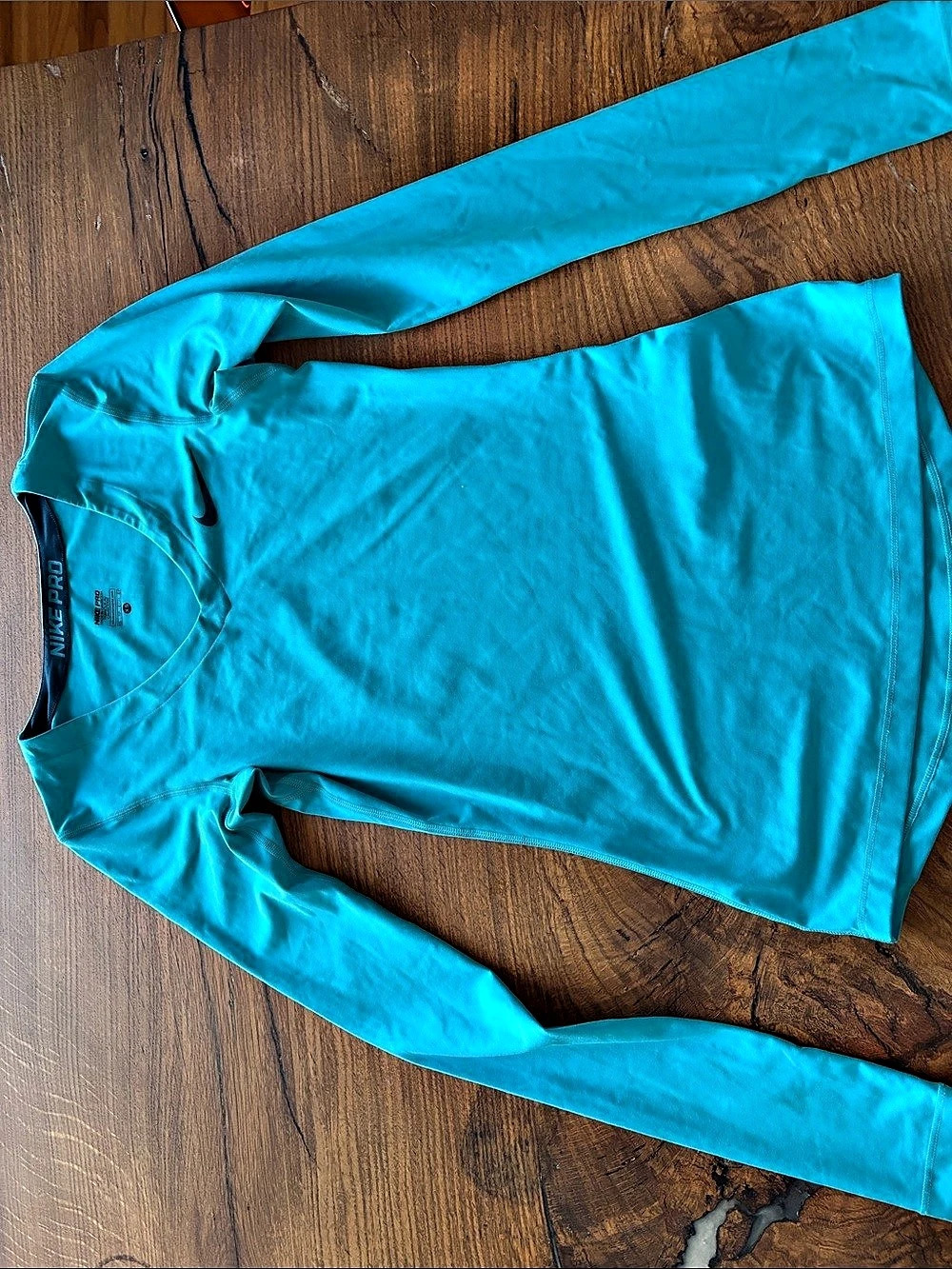 Nike Pro Long Sleeve V-Neck Top Blue XS